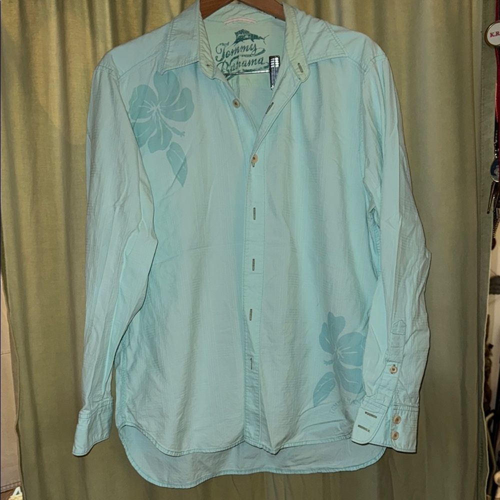 Tommy Bahama Blue Casual Button Down Shirt